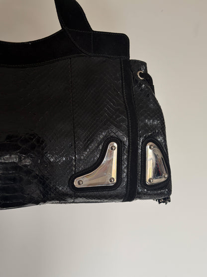 (RARE) 2007 Gucci Black Python Race Tote Bag