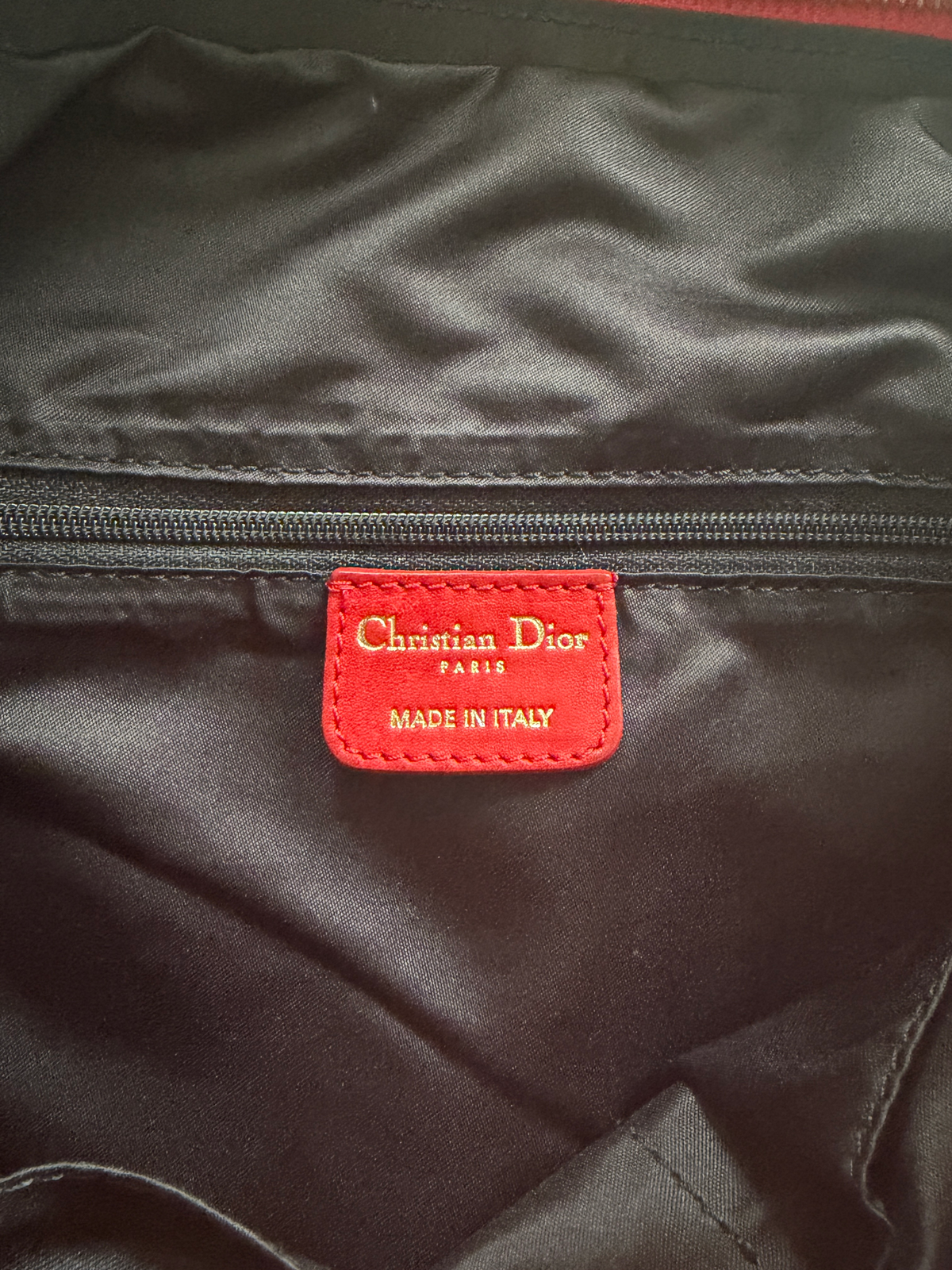2007 Christian Dior Red Leather Gypsy Hobo Bag