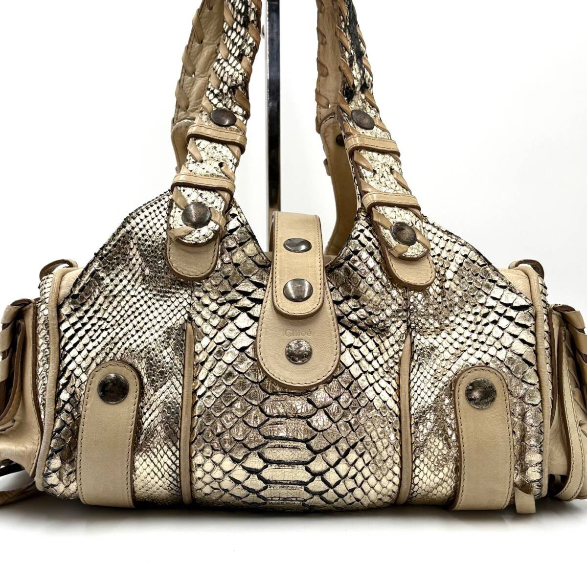 Chloe Silverado Metallic Python Bag